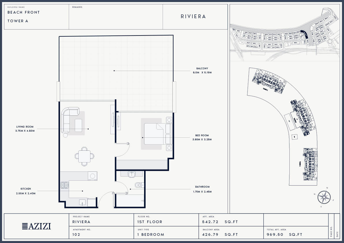 RIVIERA BF-TA-102-1Bedroom