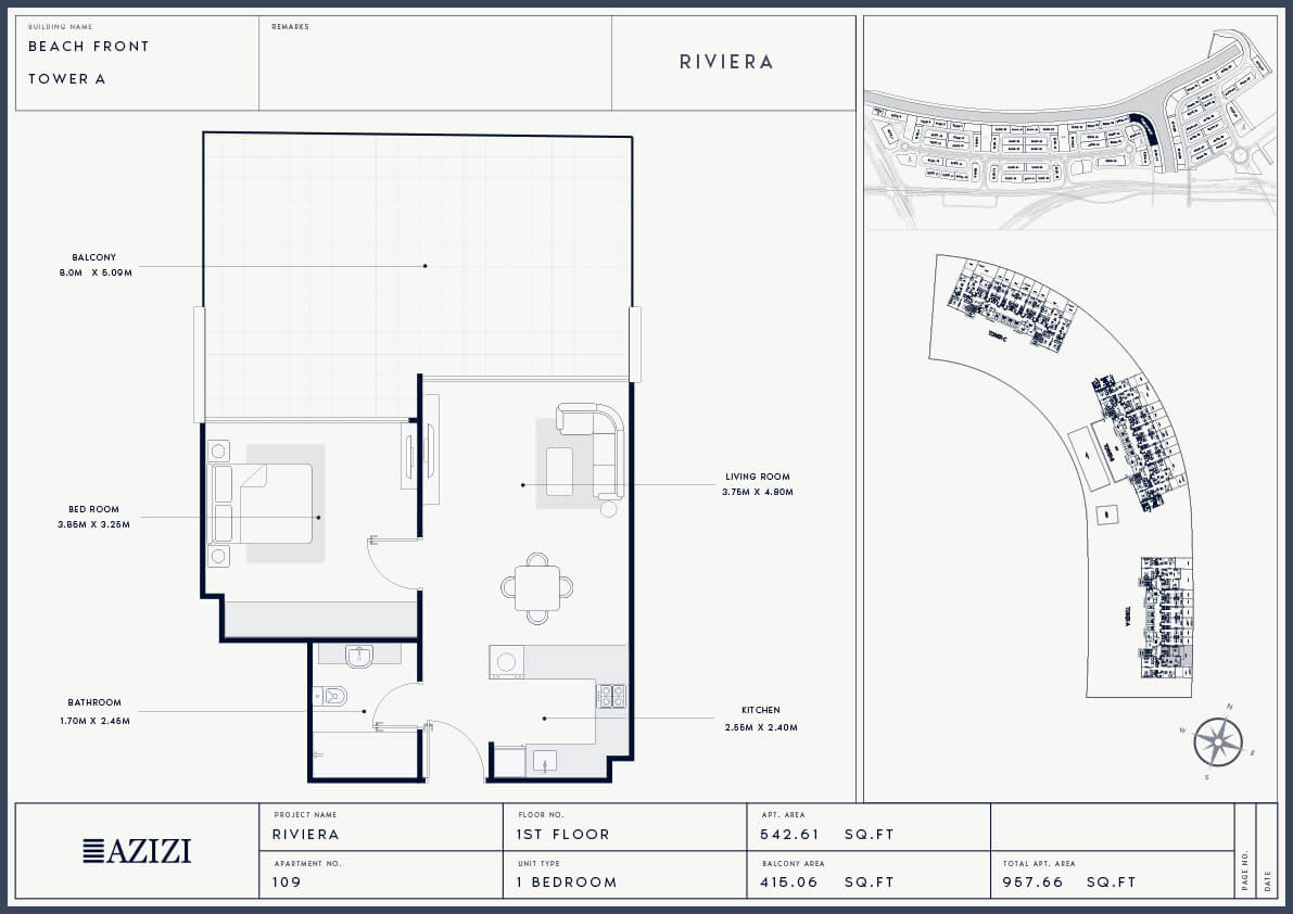 RIVIERA BF-TA-109-1Bedroom