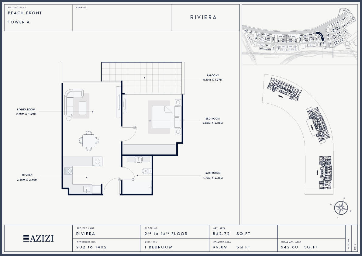 RIVIERA BF-TA-202-1Bedroom