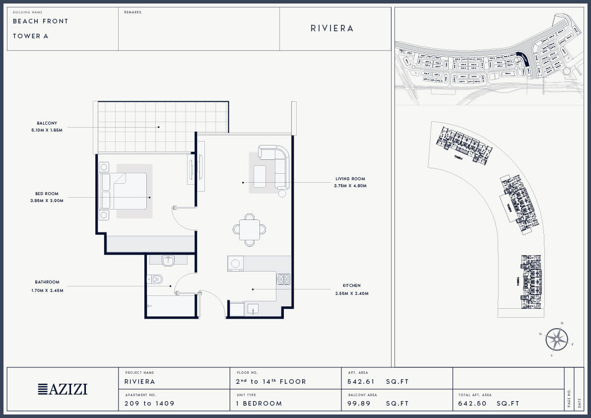 RIVIERA BF-TA-209-1Bedroom