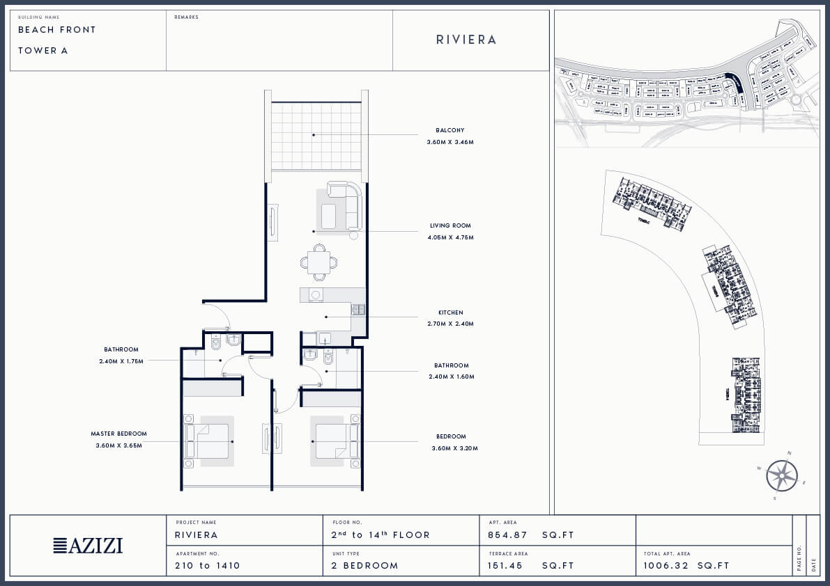 RIVIERA BF-TA-210-2Bedroom